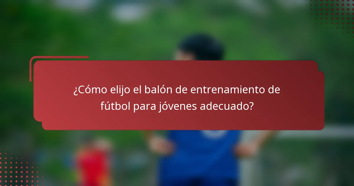 ¿Cómo elijo el balón de entrenamiento de fútbol para jóvenes adecuado?