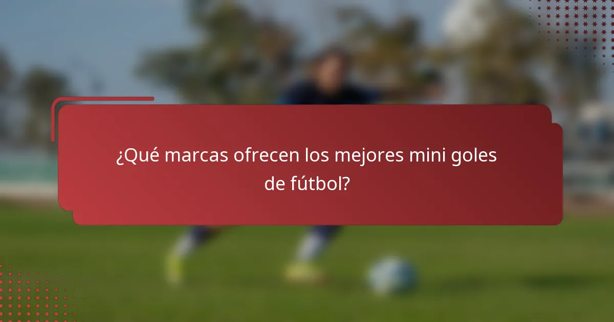 ¿Qué marcas ofrecen los mejores mini goles de fútbol?