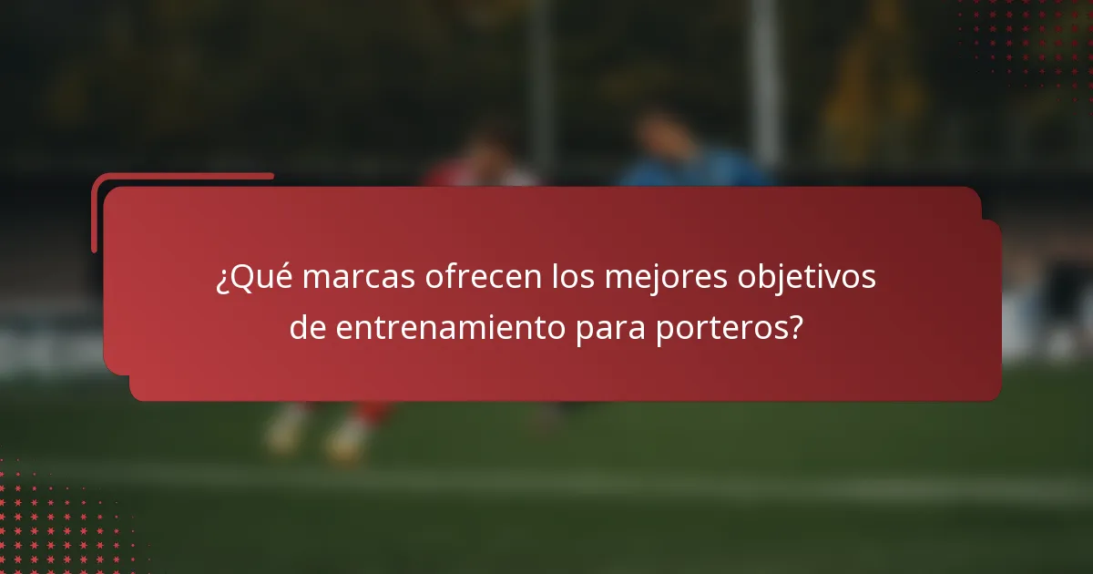 ¿Qué marcas ofrecen los mejores objetivos de entrenamiento para porteros?