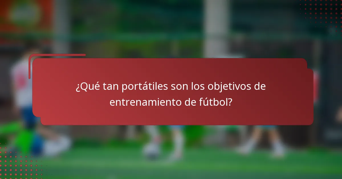 ¿Qué tan portátiles son los objetivos de entrenamiento de fútbol?